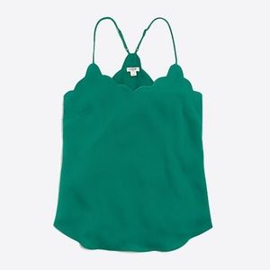 New J.Crew Scalloped Cami Top, Vine Green, 16